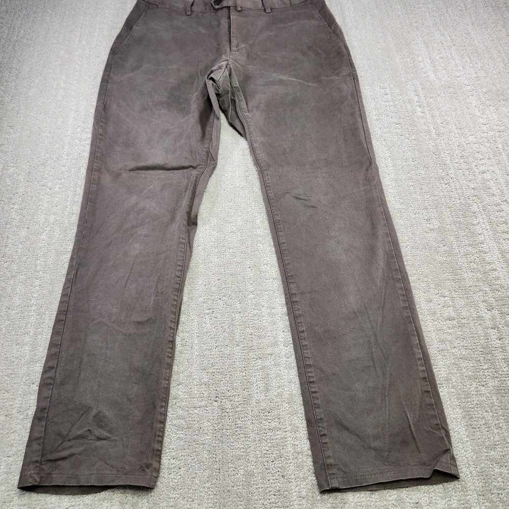 SUITSUPPLY Pants Men 32x30 48 Green High Rise Trouser Pure Cotton Slim Fit